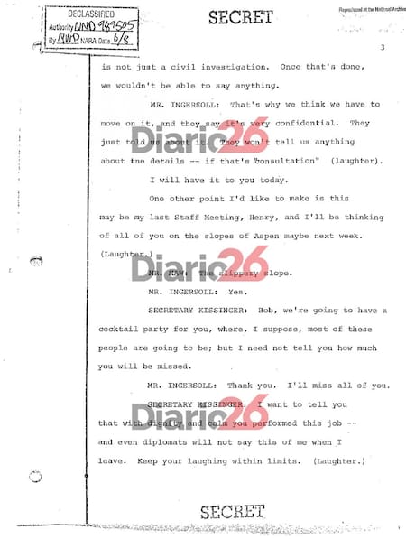 24 de marzo de 1976, golpe militar, dictadura militar en Argentina, documentos de Estados Unidos, Kissinger