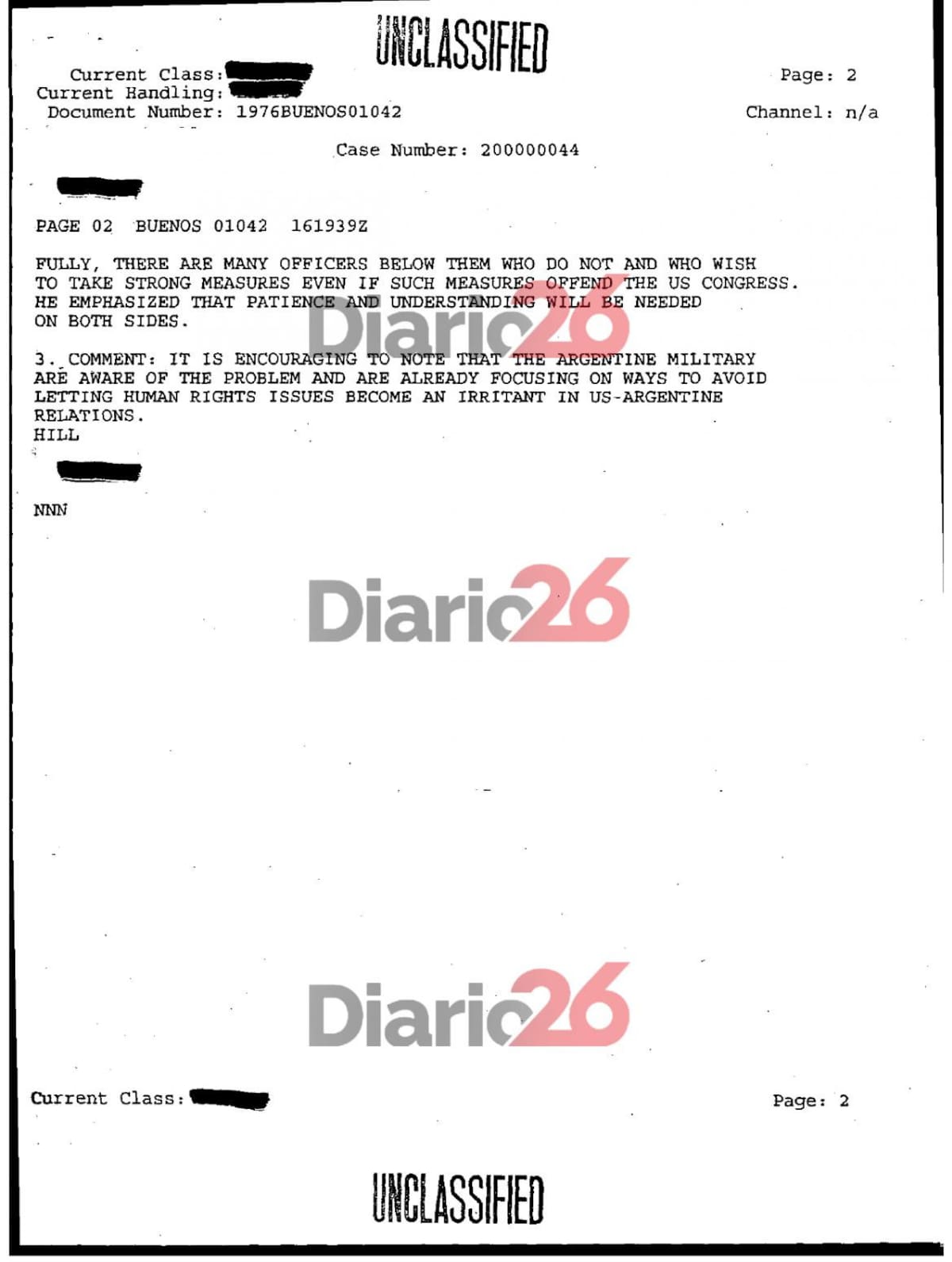24 de marzo de 1976, golpe militar, dictadura militar en Argentina, documentos de Estados Unidos