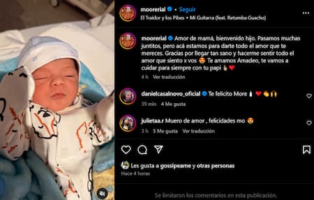 More Rial fue mamá por segunda vez. Foto: Instagram.
