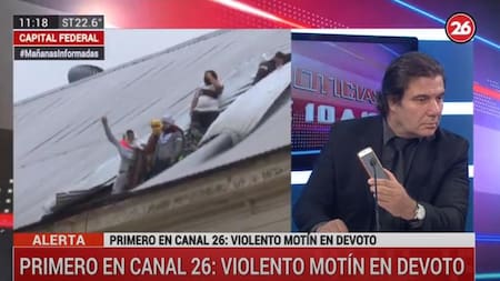 Motín en penal de Devoto, audio de preso, CANAL 26