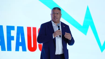 Claudio Tapia en la presentación del Centro de Entrenamiento en Miami, Estados Unidos. Foto: Twitter @AFA.