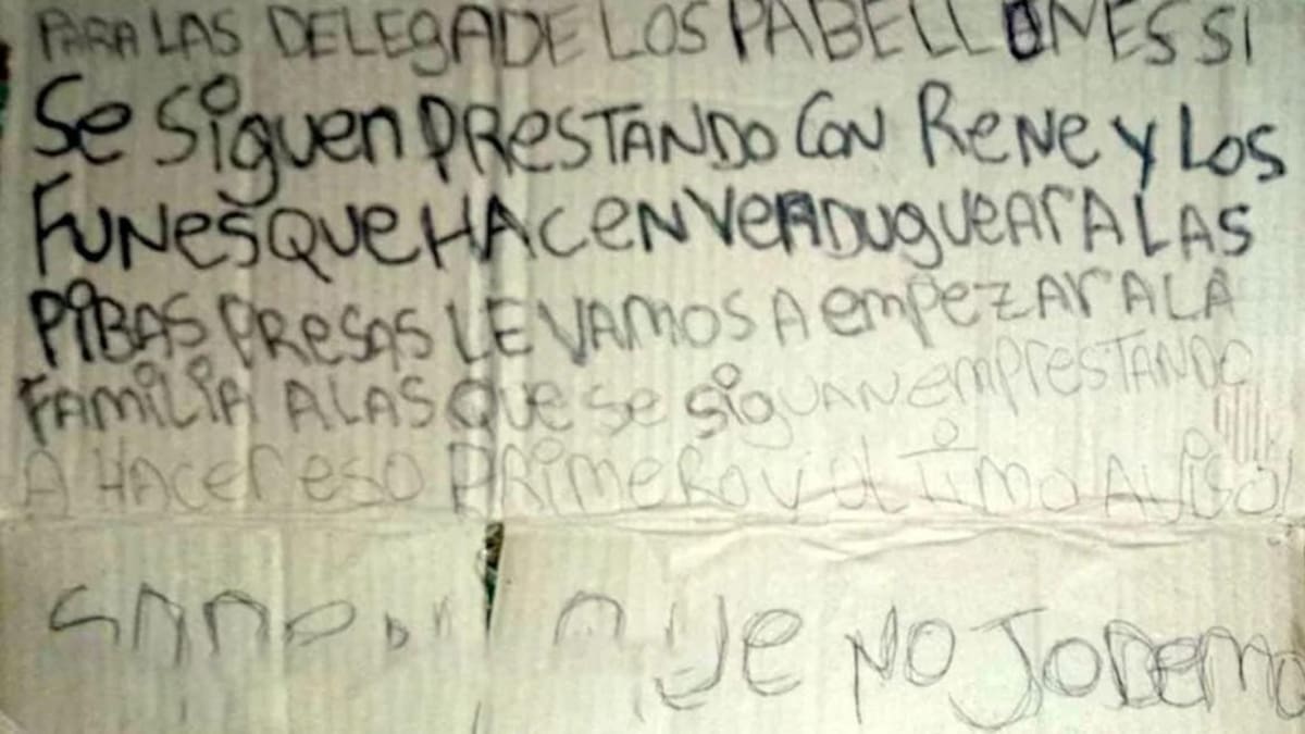 Mensaje en la cárcel de Rosario. Foto: Rosario3