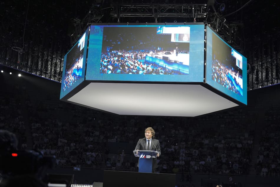 Javier Milei en el Foro Económico de Madrid. Foto: Presidencia