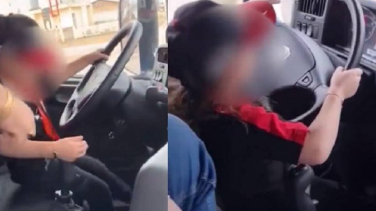 Le sacaron la licencia a un hombre que hizo manejar un camión a un nene de 7 años. Foto: captura video