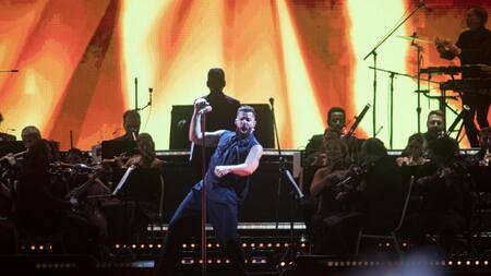 Ricky Martin en el estadio de Vélez. Foto: Telam.