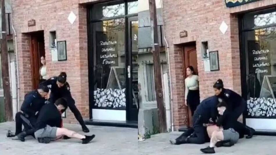 El vecino logró reducir al delincuente. Foto: captura de video.