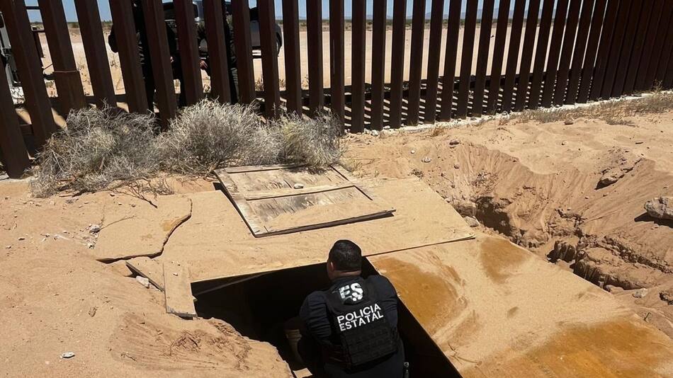 Descubren un túnel narco en la frontera México-EEUU. Foto: X @FGR_Sonora
