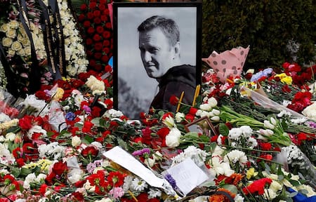 El recuerdo a Alexéi Navalny. Foto: Reuters.