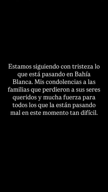 El mensaje de Messi sobre el temporal en Bahía Blanca. Foto: Instagram @leomessi