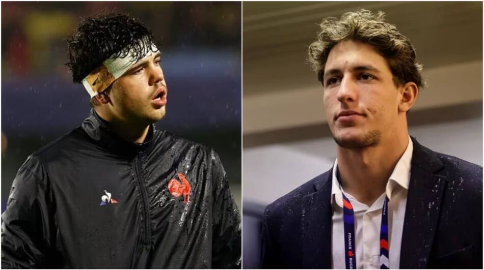Los rugbiers franceses. Fotos: IG @hugo_auradou/ IG @oscarjegou