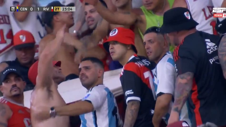 Exequiel Palacios, presente en el encuentro de River. Foto: Captura ESPN.