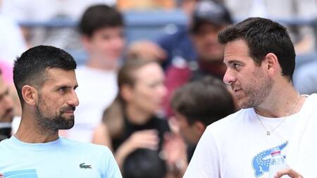 Novak Djokovic y Juan Martín Del Potro en el US Open.