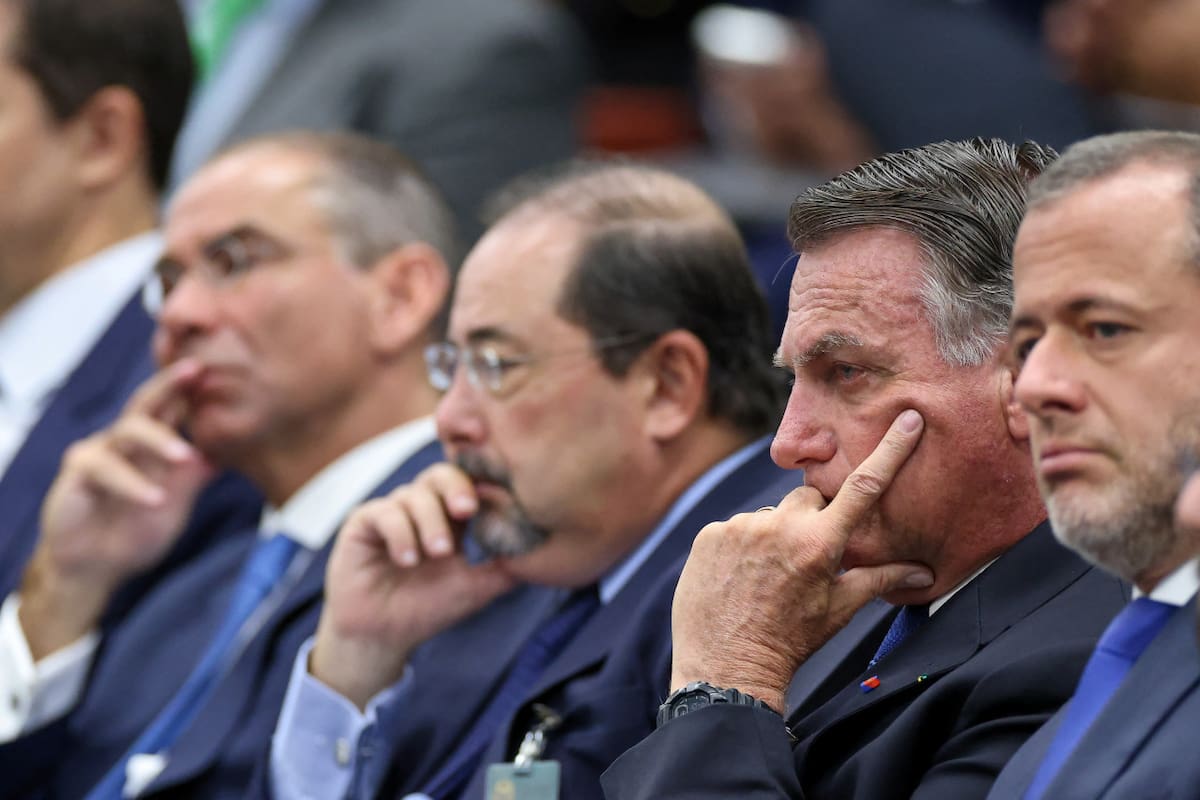 Jair Bolsonaro en el juicio en su contra. Foto: Reuters/Gustavo Moreno.