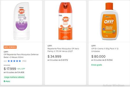 Precios de repelentes. Foto: NA