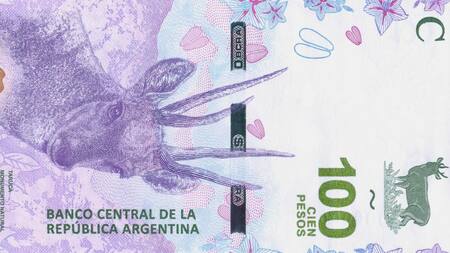 Nuevo billete de cien pesos con la imagen de un ciervo (NA)