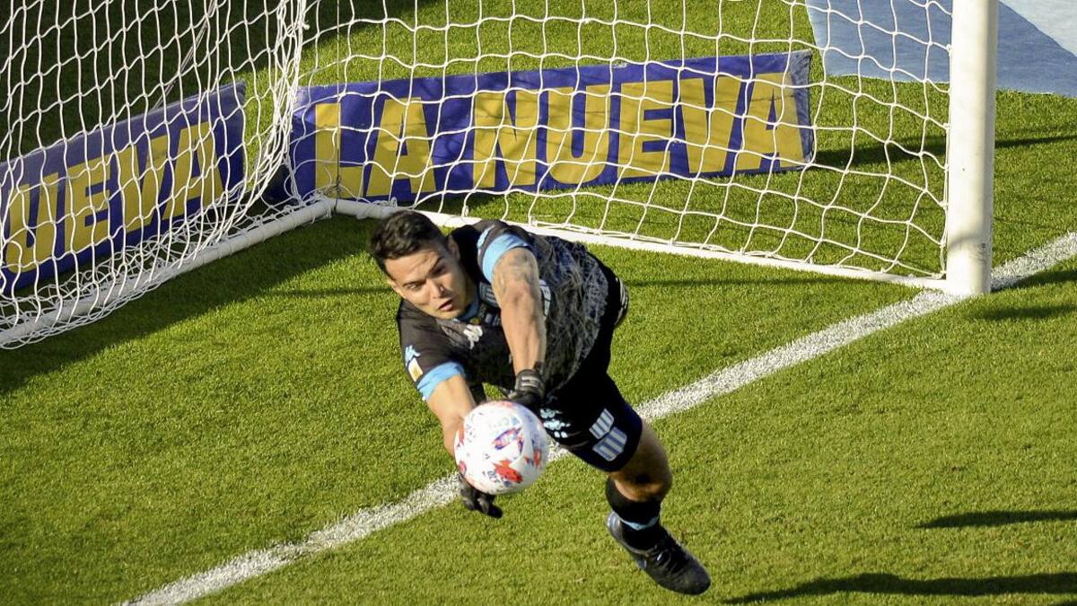 Gastón Gómez, arquero de Racing, fútbol argentino. Foto: Racing