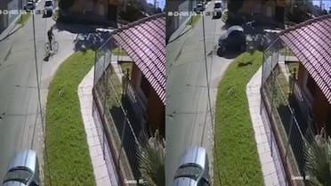 Video impactante: un automovilista atropelló a un ciclista a toda velocidad y se dio a la fuga