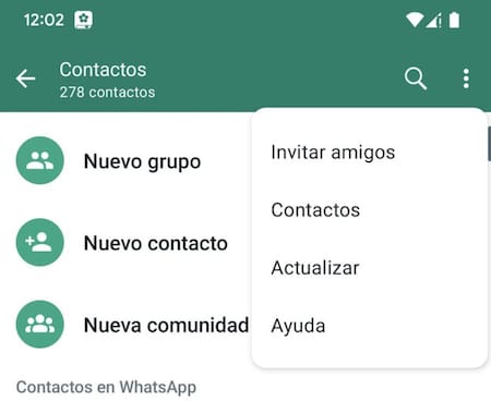 Contactos de WhatsApp. Fuente: WhatsApp
