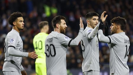Festejo de Lionel Messi para el PSG ante el Montpellier por la Liga 1. Foto: REUTERS.