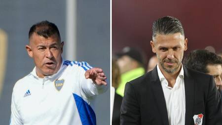 Jorge Almirón y Martín Demichelis. Foto: NA.