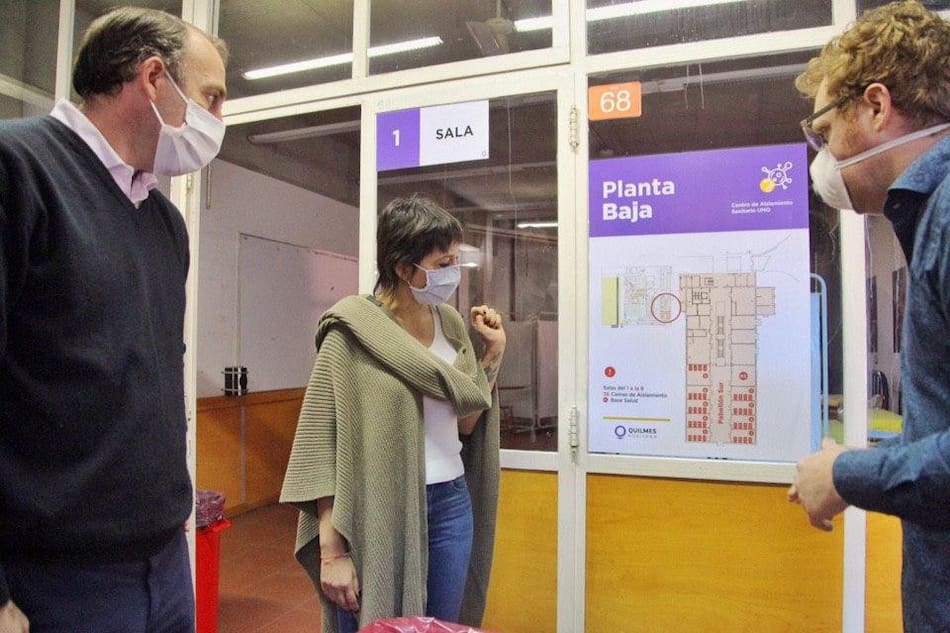Mayra Mendoza en Centro de Aislamiento Sanitario de Quilmes
