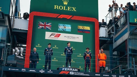 Triunfo de Franco Colapinto en el Gran Premio de Australia de Fórmula 3. Foto: @WilliamsRacing.