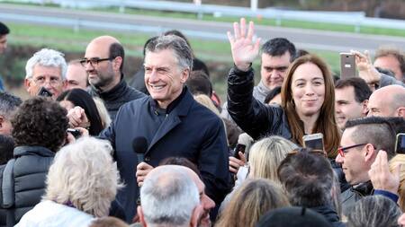 Mauricio Macri y Eugenia Vidal en acto, Elecciones 2019, Agencia NA