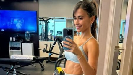 Anto Roccuzzo en el gym de Qatar. Foto: Instagram.