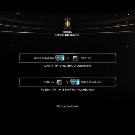Horarios semifinales Copa Libertadores, Boca7Racing-Palmeiras