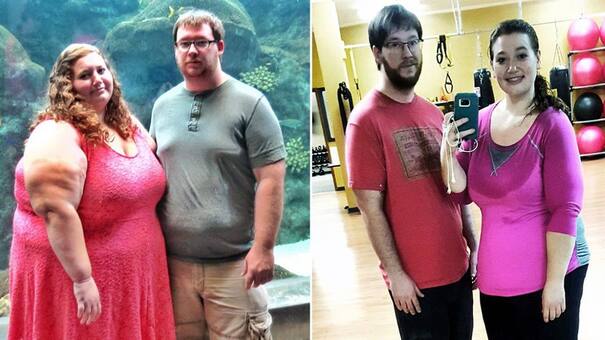 Pareja baja de peso y pierden 180 kilos juntos