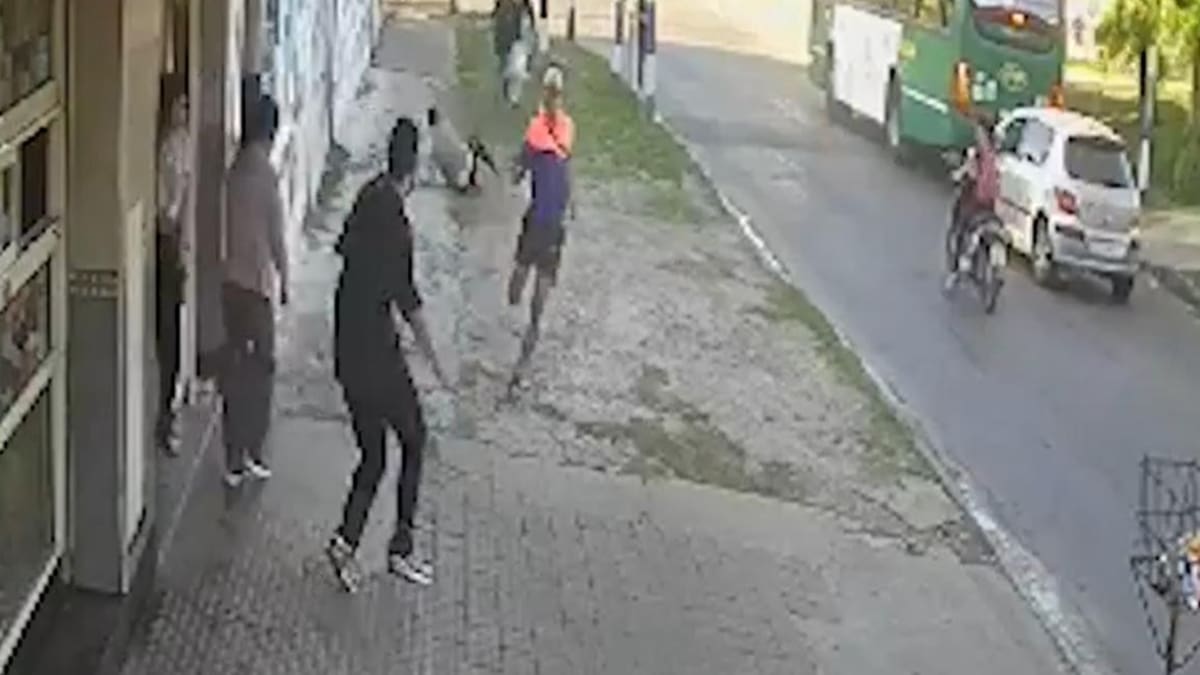 El momento en el que vecinos detuvieron al ladrón de La Plata. Foto: captura video