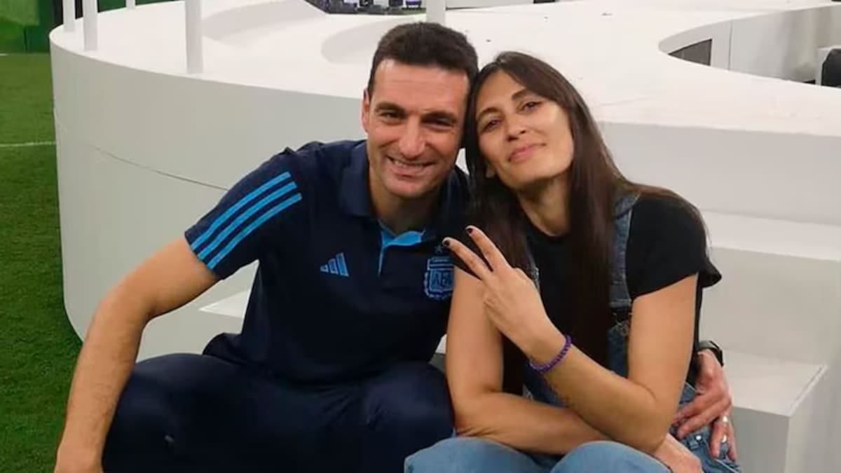 Lionel Scaloni y su esposa