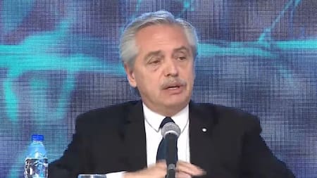 Alberto Fernández en la inauguración del gasoducto Néstor Kirchner. Foto: captura de video.