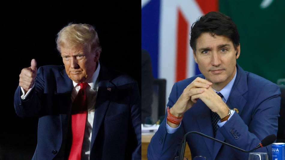 El presidente de EE.UU., Donald Trump y su par de Canadá, Justin Trudeau. Foto: EFE.