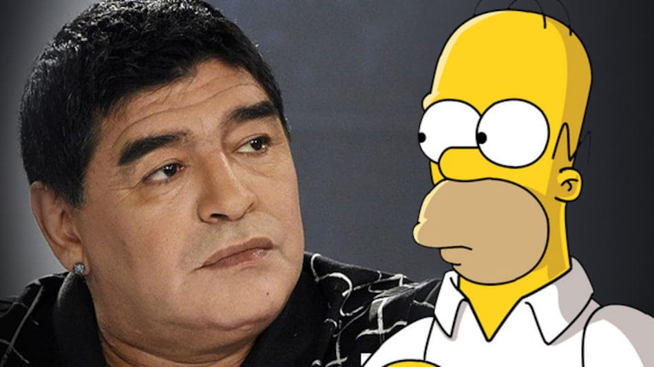 Diego Maradona y Homero Simpson