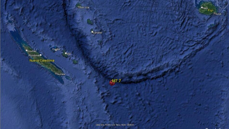 Terremoto de magnitud 7,7. Foto: Google Earth.