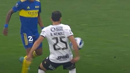 Posible penal a Boca. Foto: captura video.