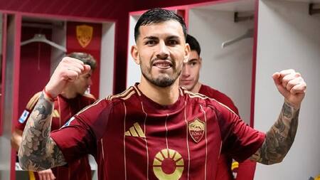 Leandro Paredes en Roma. Foto: Instagram @officialasroma