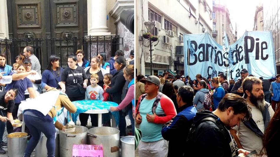 Barrios de pie - Olla popular frente a Banco Central