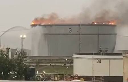 Incendio en Dock Sud. Foto: captura de video