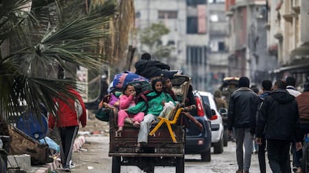 Desplazados en Gaza.