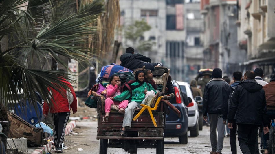 Desplazados en Gaza.