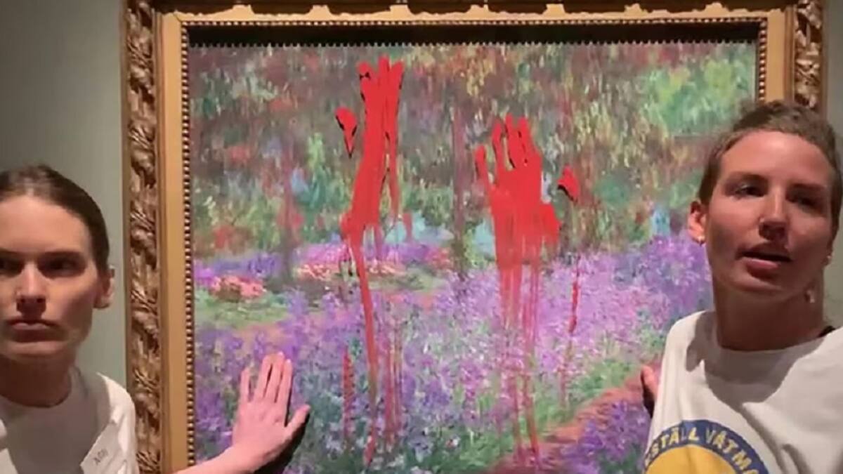 "El jardín del artista en Giverny, expuesto en el Museo Nacional de Estocolmo. Foto: captura video