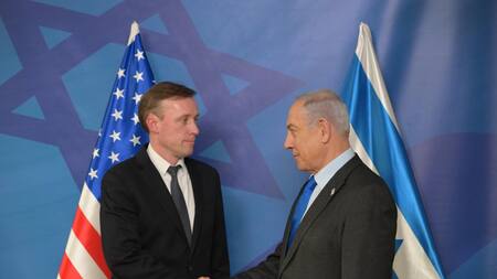 Jake Sullivan reunido con Benjamin Netanyahu. Foto: EFE.