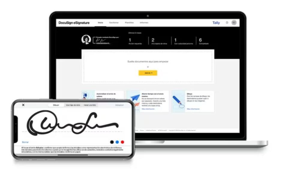 La herramienta de firmas electrónicas se añade a WhatsApp. Foto: DocuSign.