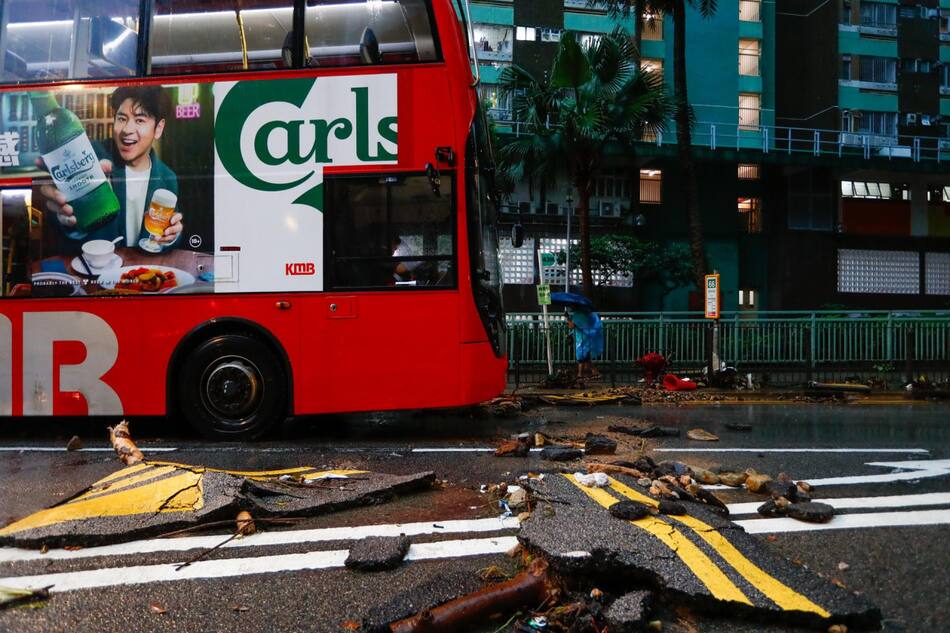 Inundaciones en Hong-Kong. Foto: EFE