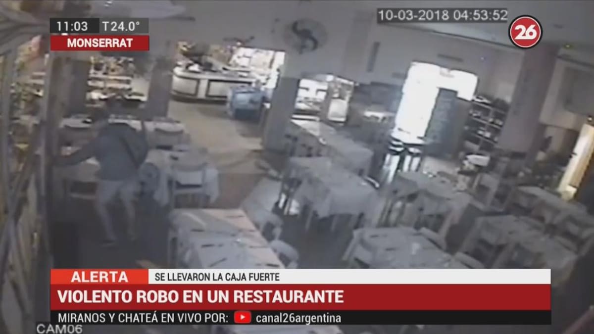 Monserrat: violento robo en restaurante, delincuentes se llevaron la caja fuerte