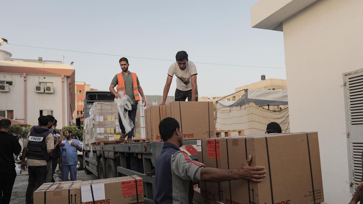 Ayuda humanitaria para Gaza. Foto: EFE.