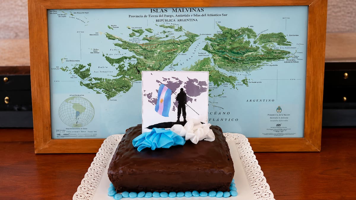 Torta de temática sobre Malvinas