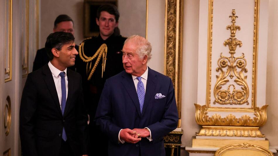 Carlos III y Rishi Sunak. Foto: Reuters